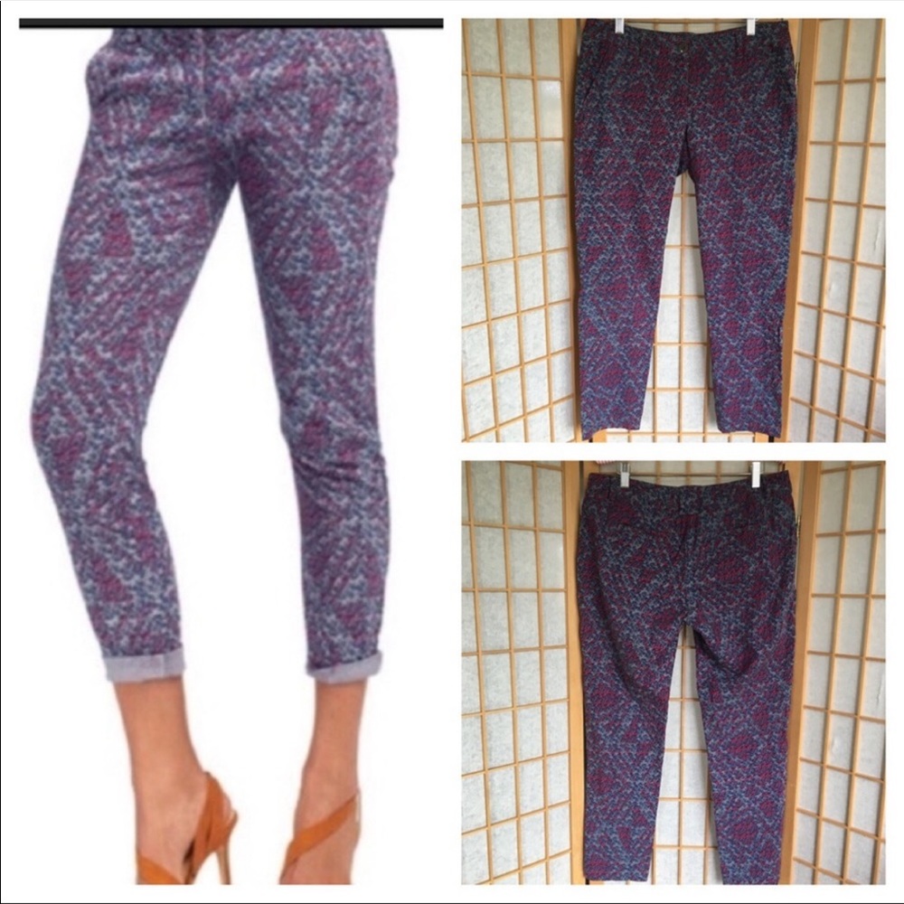 CAbi Palm Beach Crop Print Jean SZ 8